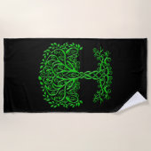 Serviette De Plage Arbre Celtique Vert De Vie (Devant)