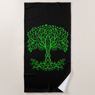 Serviette De Plage Arbre Celtique Vert De Vie