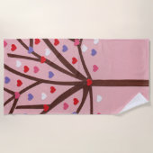 Serviette De Plage Arbre de coeur (Devant)