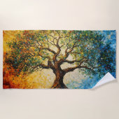 Serviette De Plage Arbre de connaissances - Peinture à l'huile (Devant)