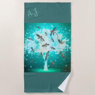 Serviette De Plage Arbre de lueur de libellule
