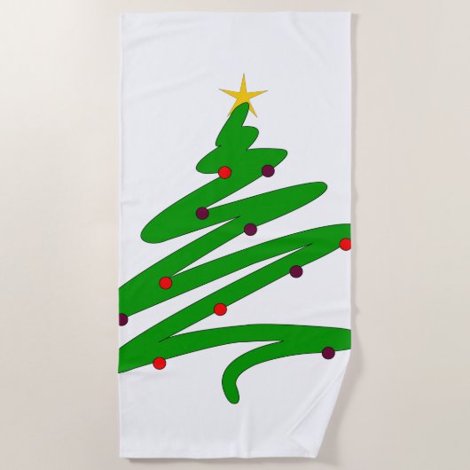 Serviette De Plage Arbre de Noël (Devant)