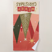 Serviette De Plage Arbre de Noël rétro/Vintage (Devant)