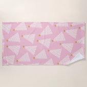 Serviette De Plage Arbre de Noël rose Motif (Devant)