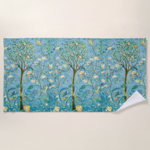 Serviette De Plage Arbre de Vie Botanique Vintage avec Oiseaux