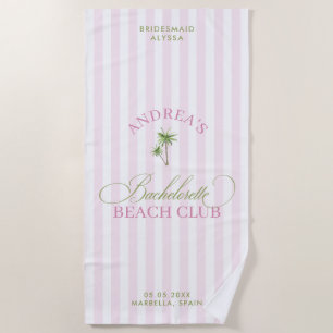 Serviette De Plage Arbre Palmier Rétro Nom Personnalisé Enterrement d