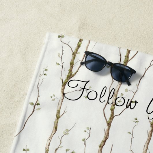 Serviette De Plage Arbres bruns verts (En situation)