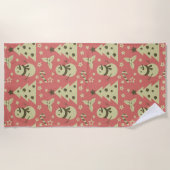 Serviette De Plage Arbres de Noël rétro sucre de canne étoile aux bai (Devant)
