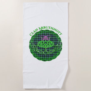 Serviette De Plage Arbuthnott Scottish Tartan Celtic Thistle