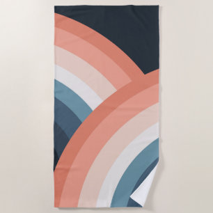 Serviette De Plage Arc-en-ciel coloré à double rétro