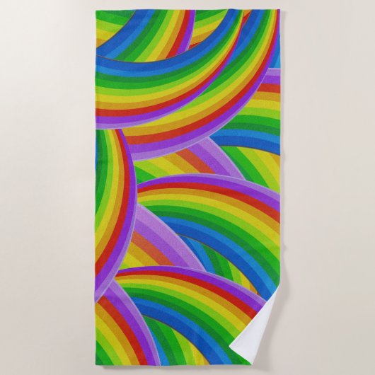 Serviette De Plage Arc-en-ciel de couleur (Devant)