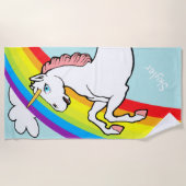 Serviette De Plage Arc-en-ciel de licorne (Devant)