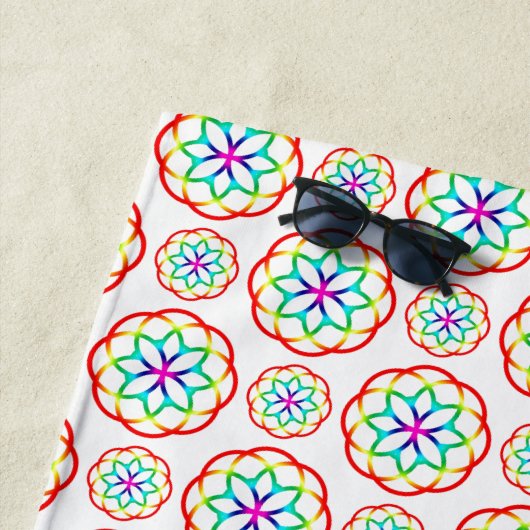 Serviette De Plage Arc-en-ciel Motif Boho (En situation)