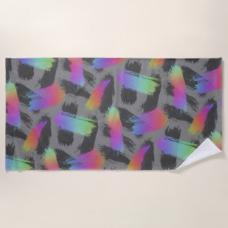 Serviette De Plage arc-en-ciel rétro radical :