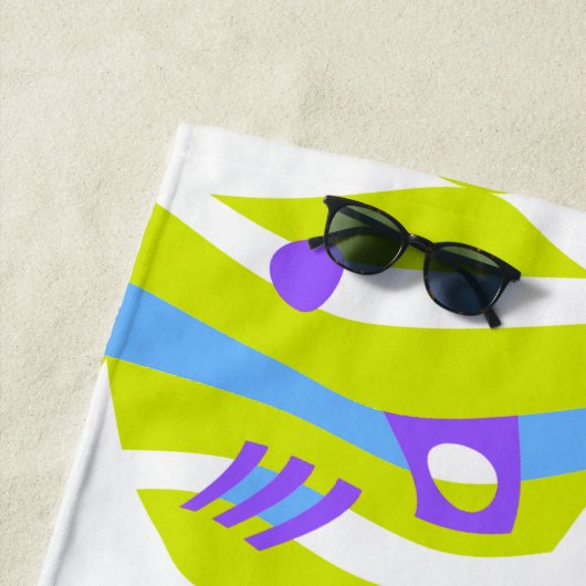 Serviette De Plage Arche Abstraite Noah Vert pourpre bleu (En situation)