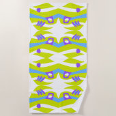 Serviette De Plage Arche Abstraite Noah Vert pourpre bleu (Devant)