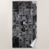 Serviette De Plage Architectural noir et blanc  (Devant)