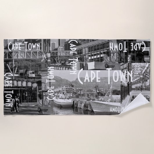 Serviette De Plage Architecture Cityscape Monochrome du Cap (Devant)