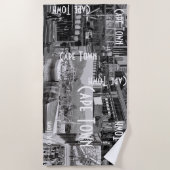 Serviette De Plage Architecture Cityscape Monochrome du Cap (Devant)