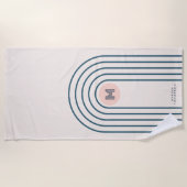 Serviette De Plage Arcs de lignes géométriques Abstraites Pastel Retr (Devant)