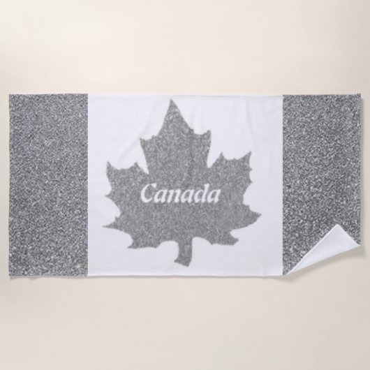 SERVIETTE DE PLAGE ARGENT DU CANADA (Devant)