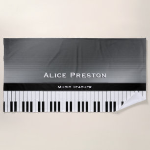 Serviette De Plage Argent unique du professeur de musique  