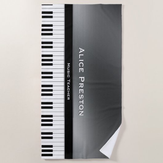 Serviette De Plage Argent unique du professeur de musique | (Devant)