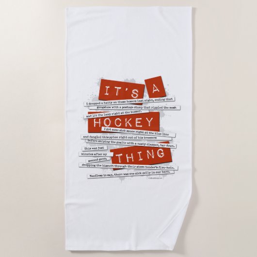 Serviette De Plage Argot de hockey (Devant)