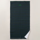 Serviette De Plage Argyll District Tartan avec monogramme / nom (Devant)