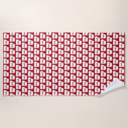 SERVIETTE DE PLAGE ARKANAS ROUGE (Devant)