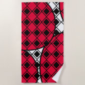 Serviette De Plage Arlequin en Blob Rose (Devant)