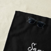 Serviette De Plage Arlequin noir blanc Mad Hatker Checkers (En situation)