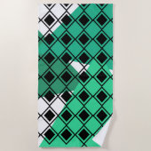 Serviette De Plage Arlequin Triangle Vert (Devant)
