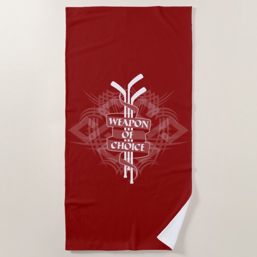 Serviette De Plage Arme de choix de hockey (Devant)
