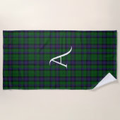 Serviette De Plage Armstrong Clan Tartan Plaid Monogram Beach Towne (Devant)