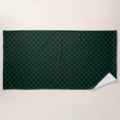 Serviette De Plage Armstrong tartan bleu et vert plaid (Devant)