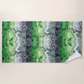 Serviette De Plage Aromantic Dragon Damask - Aro Pride Drapeau Couleu (Devant)