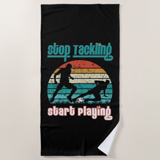 Serviette De Plage Arrêter de traiter Commencer à jouer (Devant)