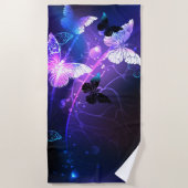 Serviette De Plage Arrière - plan aux papillons de nuit (Devant)