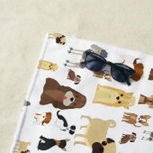 Serviette De Plage arrière - plan blanc chien motif (En situation)