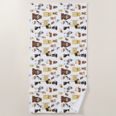 Serviette De Plage arrière - plan blanc chien motif (Devant)