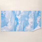 Serviette De Plage Arrière - plan bleu-clair de ciel de nuages (Devant)