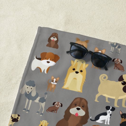 Serviette De Plage arrière - plan gris motif (En situation)