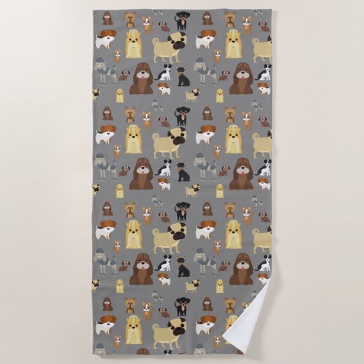 Serviette De Plage arrière - plan gris motif (Devant)