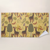 Serviette De Plage Arrière - plan jaune motif sans soudure (Devant)