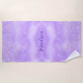 Serviette De Plage Arrière - plan pourpre et Parties scintillant étin (Devant)