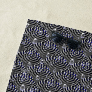 Serviette De Plage Arrosage sur métal gris bleu