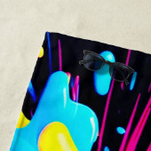 Serviette De Plage Art à éclaboussure couleur néon (En situation)