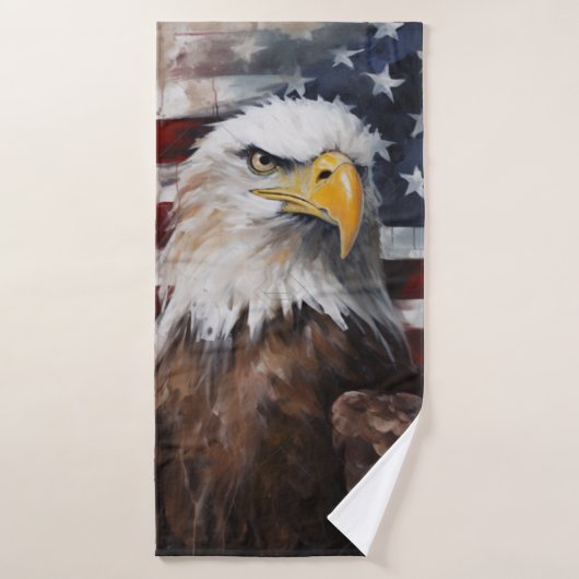 Serviette de plage art abstrait Aigle Americain (Serviette de bain)