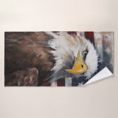 Serviette de plage art abstrait Aigle Americain (Serviette de bain)